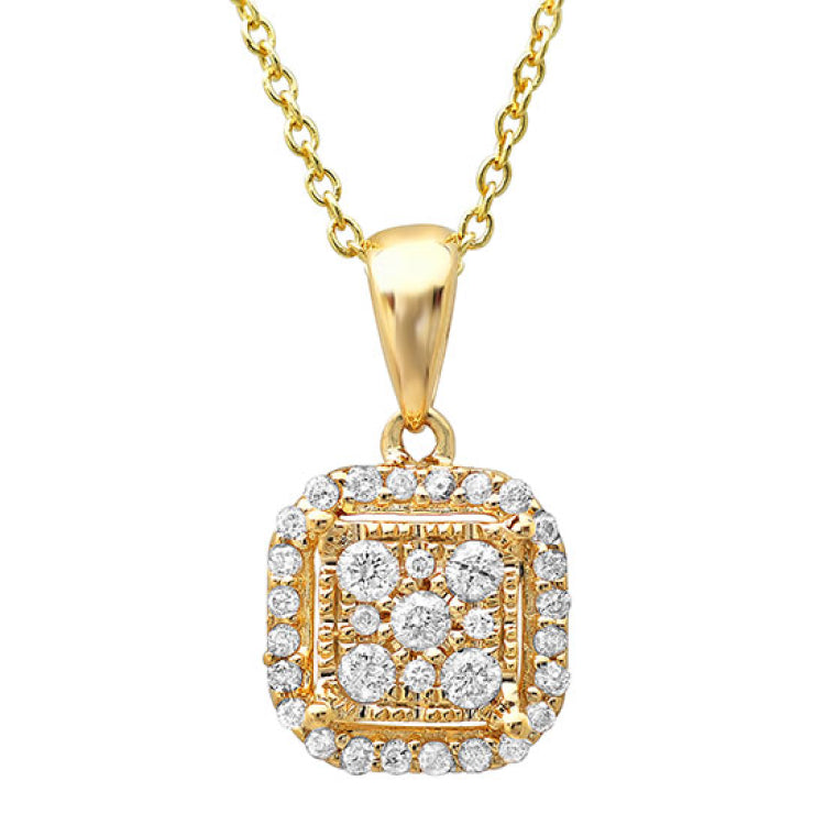 0.21ct 14k Yellow Gold Diamond Pendant