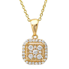 0.21ct 14k Yellow Gold Diamond Pendant