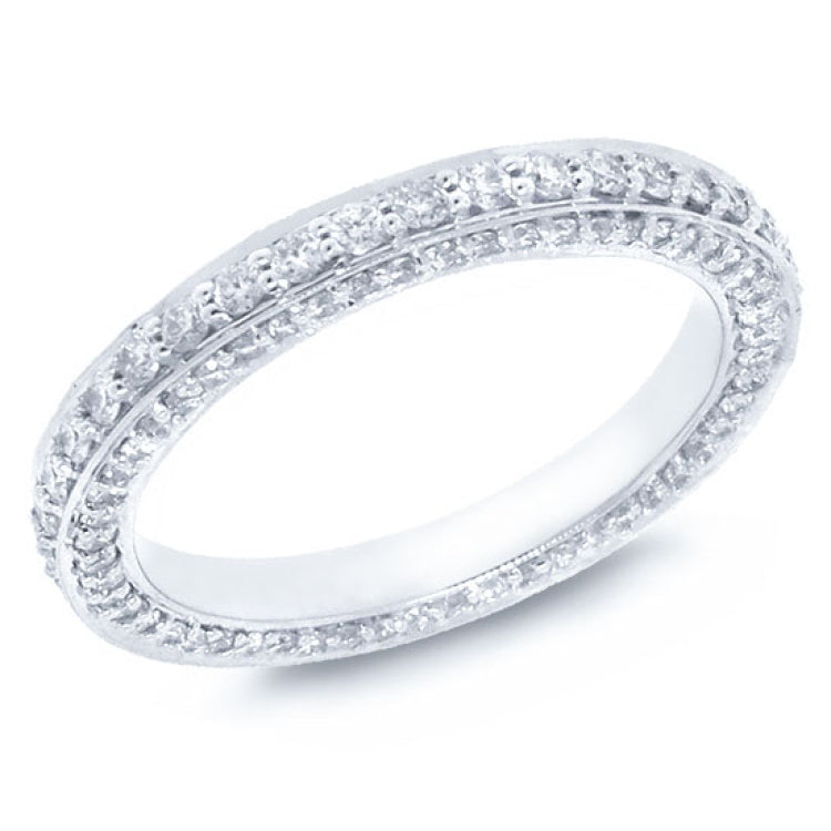 1.07ct 14k White Gold Diamond Pave Eternity Band