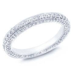 1.07ct 14k White Gold Diamond Pave Eternity Band