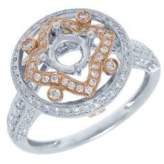 0.66ct 14k Two-tone Rose Gold Diamond Semi-mount Ring