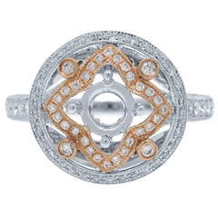 0.66ct 14k Two-tone Rose Gold Diamond Semi-mount Ring