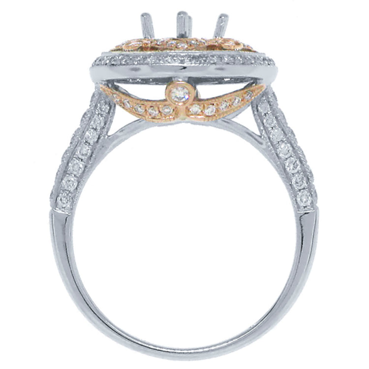 0.66ct 14k Two-tone Rose Gold Diamond Semi-mount Ring