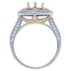 0.66ct 14k Two-tone Rose Gold Diamond Semi-mount Ring