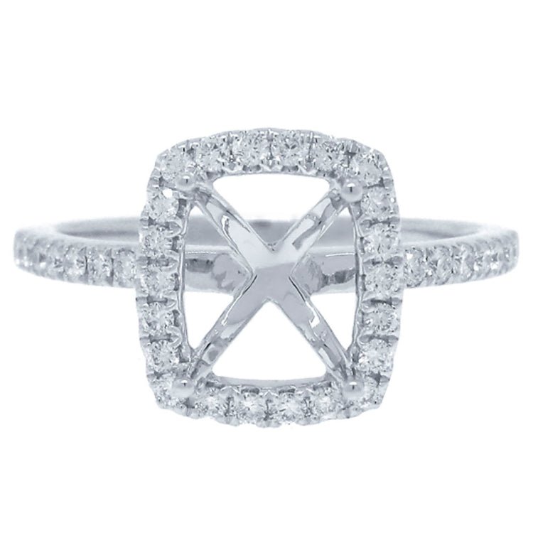 0.38ct 18k White Gold Diamond Semi-mount Ring