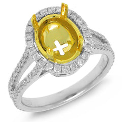 0.72ct 18k Two-tone Gold Diamond Semi-mount Ring