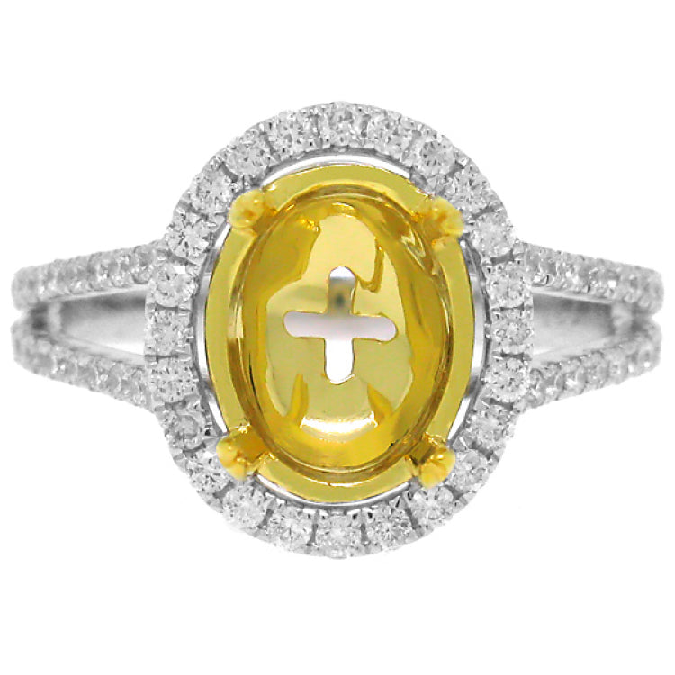 0.72ct 18k Two-tone Gold Diamond Semi-mount Ring