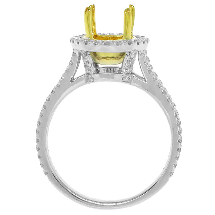 0.72ct 18k Two-tone Gold Diamond Semi-mount Ring