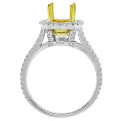 0.72ct 18k Two-tone Gold Diamond Semi-mount Ring