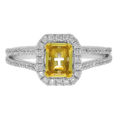0.54ct 14k Two-tone Gold Diamond Semi-mount Ring