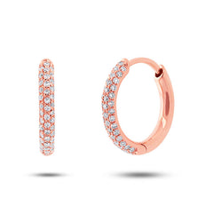 0.29ct 14k Rose Gold Diamond Huggie Earring