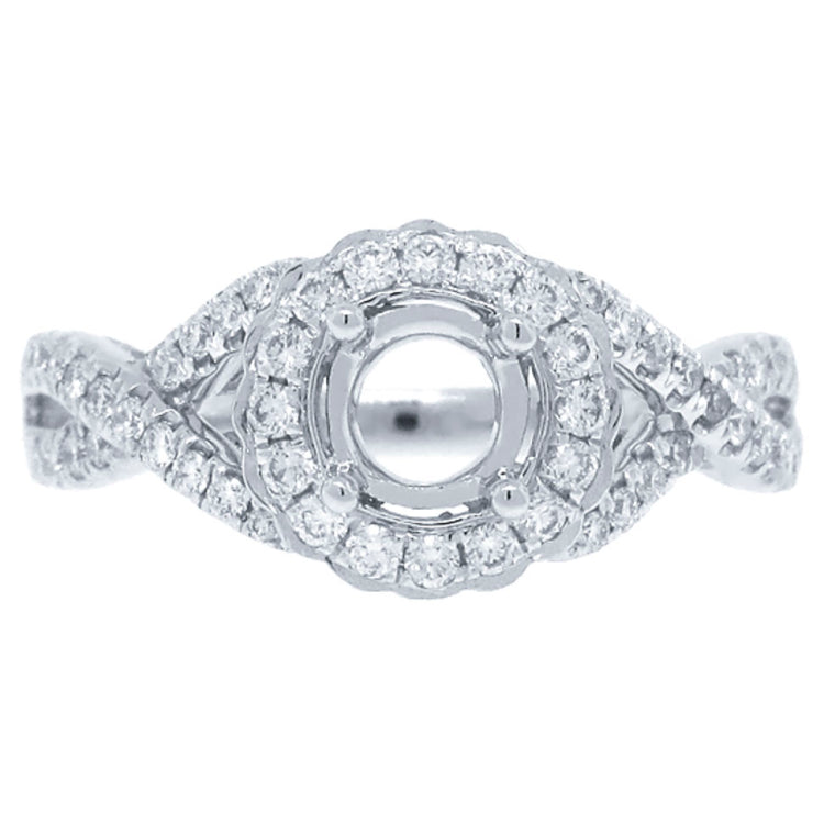 0.40ct 14k White Gold Diamond Semi-mount Ring