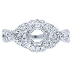 0.40ct 14k White Gold Diamond Semi-mount Ring