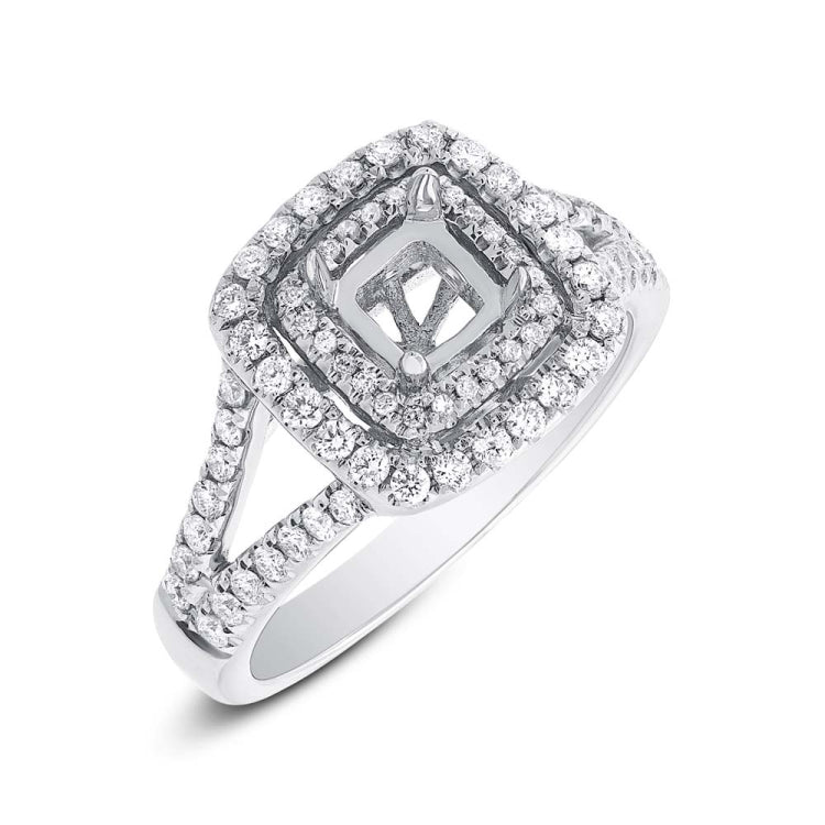 0.57ct 14k White Gold Diamond Semi-mount Ring