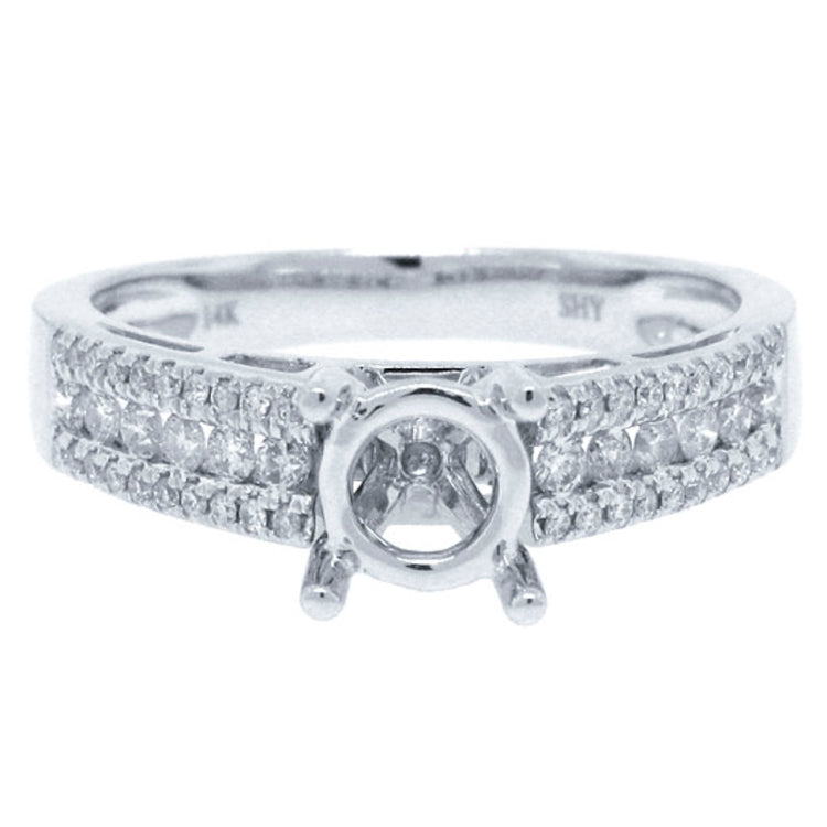 0.35ct 14k White Gold Diamond Semi-mount Ring