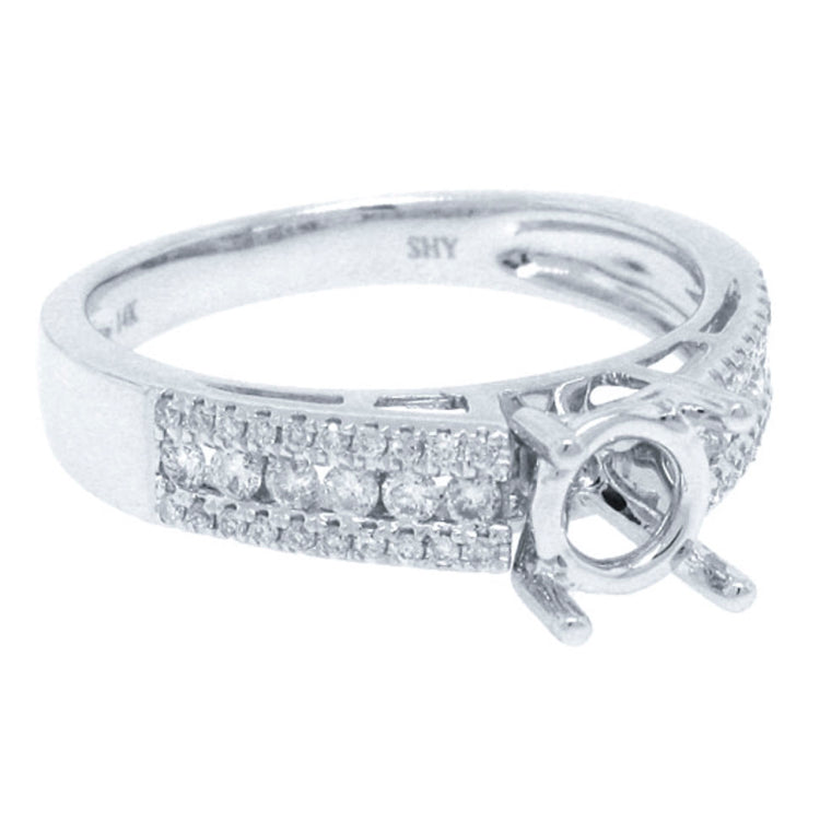 0.35ct 14k White Gold Diamond Semi-mount Ring