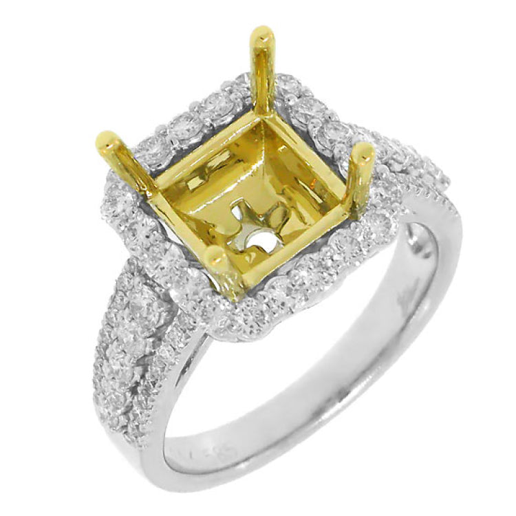 1.00ct 14k Two-tone Gold Diamond Semi-mount Ring