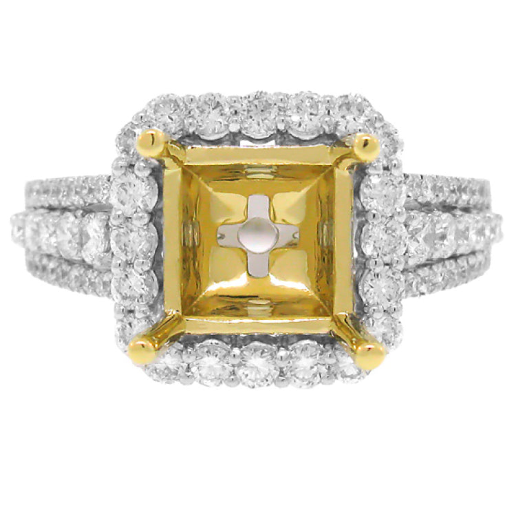 1.00ct 14k Two-tone Gold Diamond Semi-mount Ring