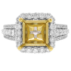 1.00ct 14k Two-tone Gold Diamond Semi-mount Ring