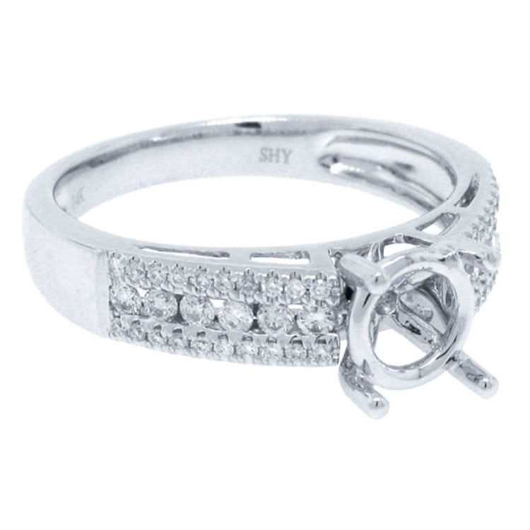 0.35ct 14k White Gold Diamond Semi-mount Ring
