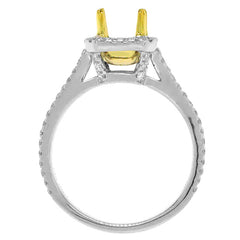 0.64ct 14k Two-tone Gold Diamond Semi-mount Ring