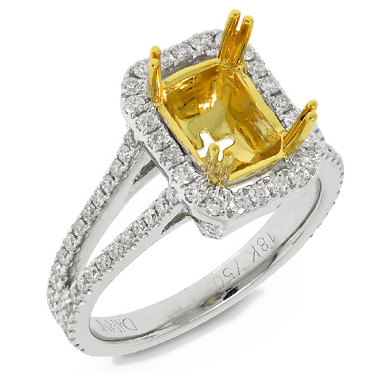 0.70ct 18k Two-tone Gold Diamond Semi-mount Ring