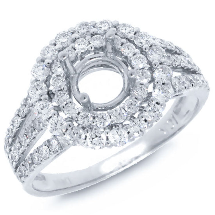 0.97ct 18k White Gold Diamond Semi-mount Ring
