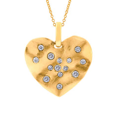 0.22ct 14k Yellow Gold Diamond Heart Necklace