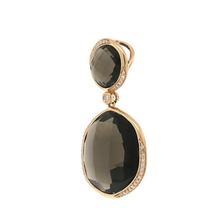 0.20ct Diamond & 23.73ct Smokey Topaz 14k Rose Gold Pendant