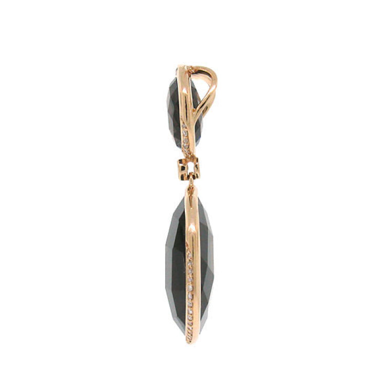 0.20ct Diamond & 23.73ct Smokey Topaz 14k Rose Gold Pendant