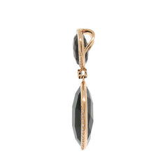 0.20ct Diamond & 23.73ct Smokey Topaz 14k Rose Gold Pendant