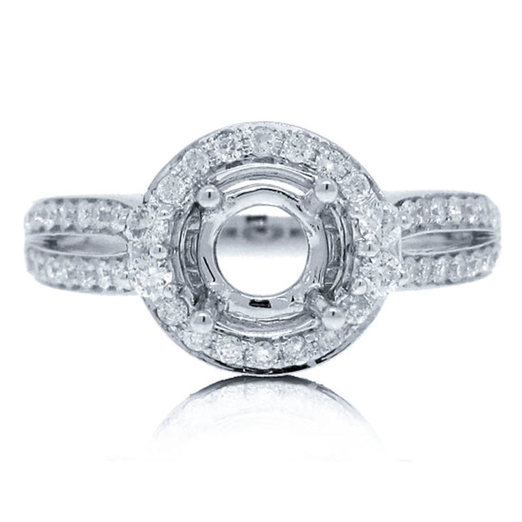 0.65ct 14k White Gold Diamond Semi-mount Ring