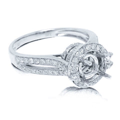 0.65ct 14k White Gold Diamond Semi-mount Ring