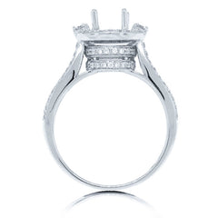 0.65ct 14k White Gold Diamond Semi-mount Ring