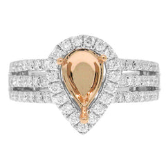 0.48ct 14k Two-tone R/g Diamond Semi-mount Ring