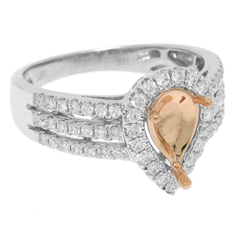 0.48ct 14k Two-tone R/g Diamond Semi-mount Ring