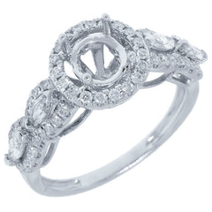 0.77ct 14k White Gold Diamond Semi-mount Ring