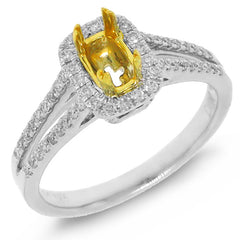 0.36ct 14k Two-tone Gold Diamond Semi-mount Ring