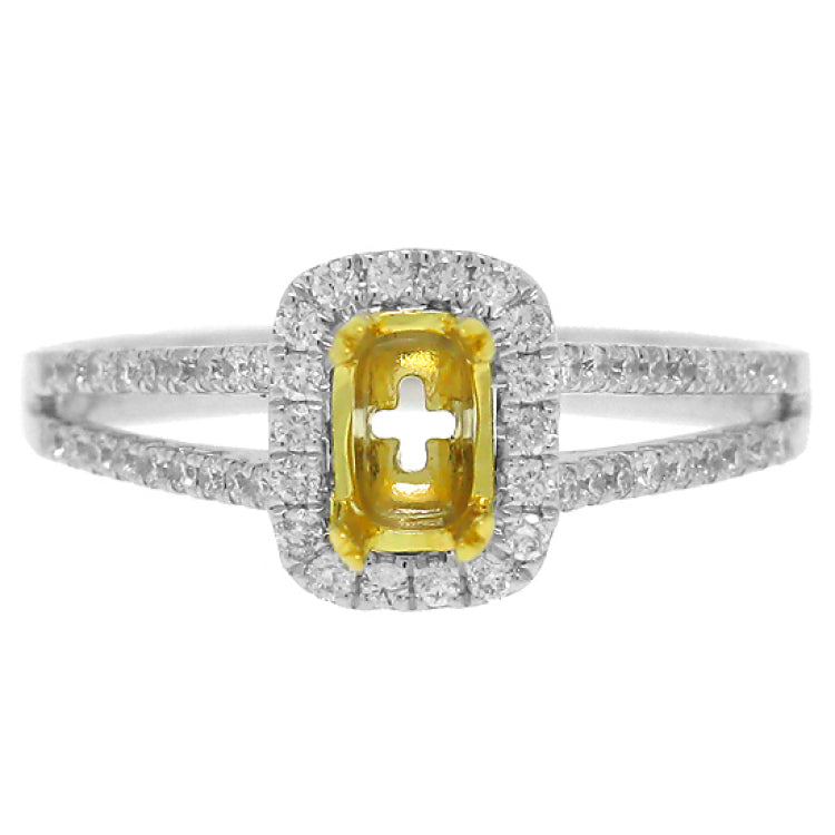 0.36ct 14k Two-tone Gold Diamond Semi-mount Ring