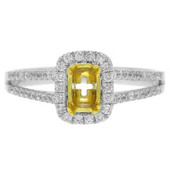 0.36ct 14k Two-tone Gold Diamond Semi-mount Ring