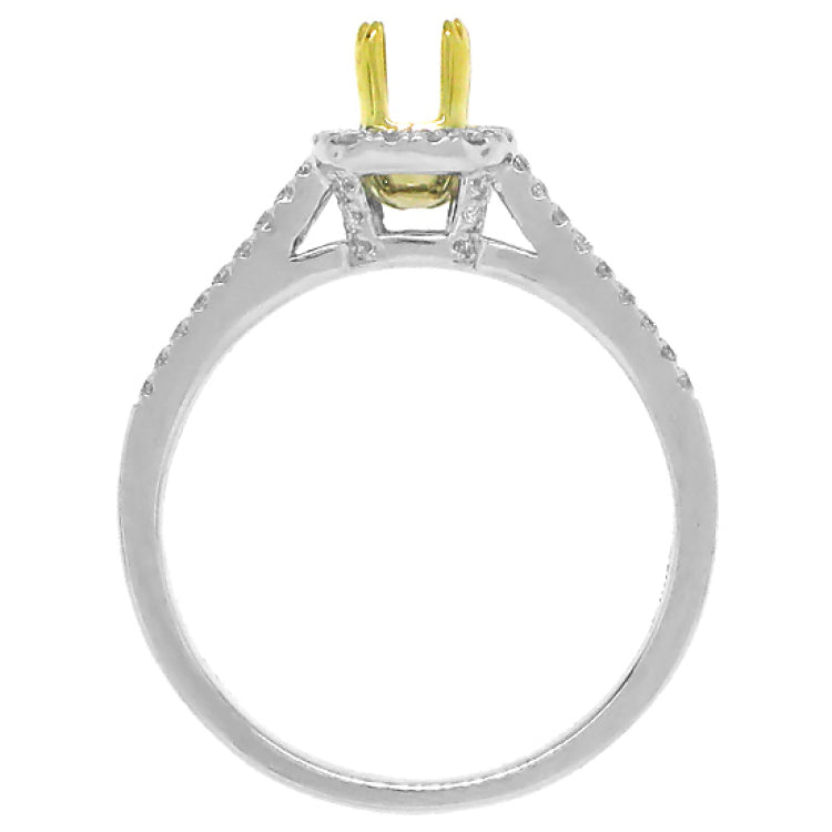 0.36ct 14k Two-tone Gold Diamond Semi-mount Ring