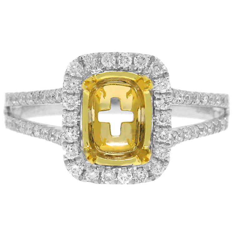0.43ct 14k Two-tone Gold Diamond Semi-mount Ring