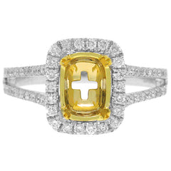 0.43ct 14k Two-tone Gold Diamond Semi-mount Ring