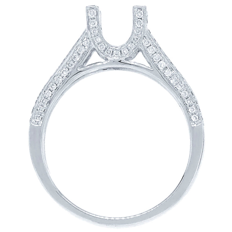 0.81ct 14k White Gold Diamond Semi-mount Ring