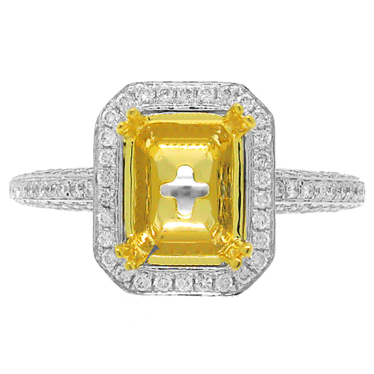 0.62ct 18k Two-tone Gold Diamond Semi-mount Ring