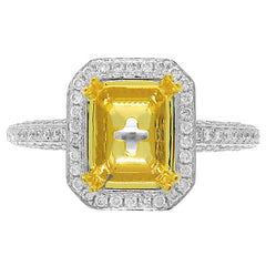 0.62ct 18k Two-tone Gold Diamond Semi-mount Ring