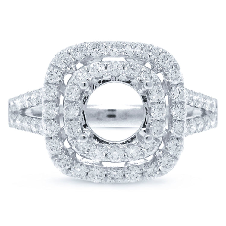 0.90ct 18k White Gold Diamond Semi-mount Ring