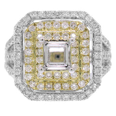 1.14ct 14k Two-tone Diamond Semi-mount Ring
