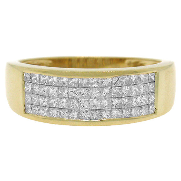 1.10ct 18k Yellow Gold Diamond Invisible Men's Band