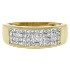 1.10ct 18k Yellow Gold Diamond Invisible Men's Band